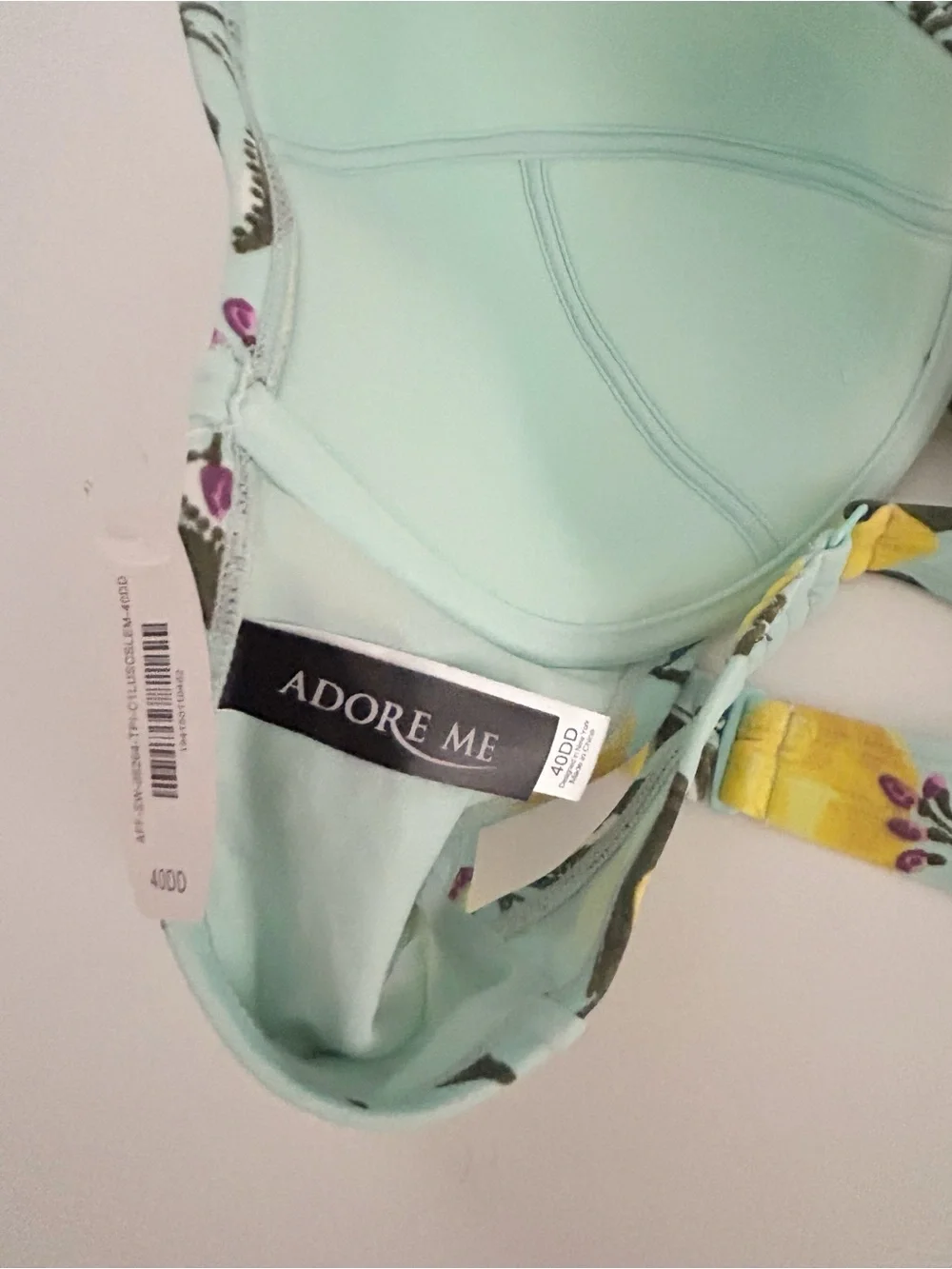 Adore Me Shelby Contour Bikini Top Lemon Print | Size 40DD